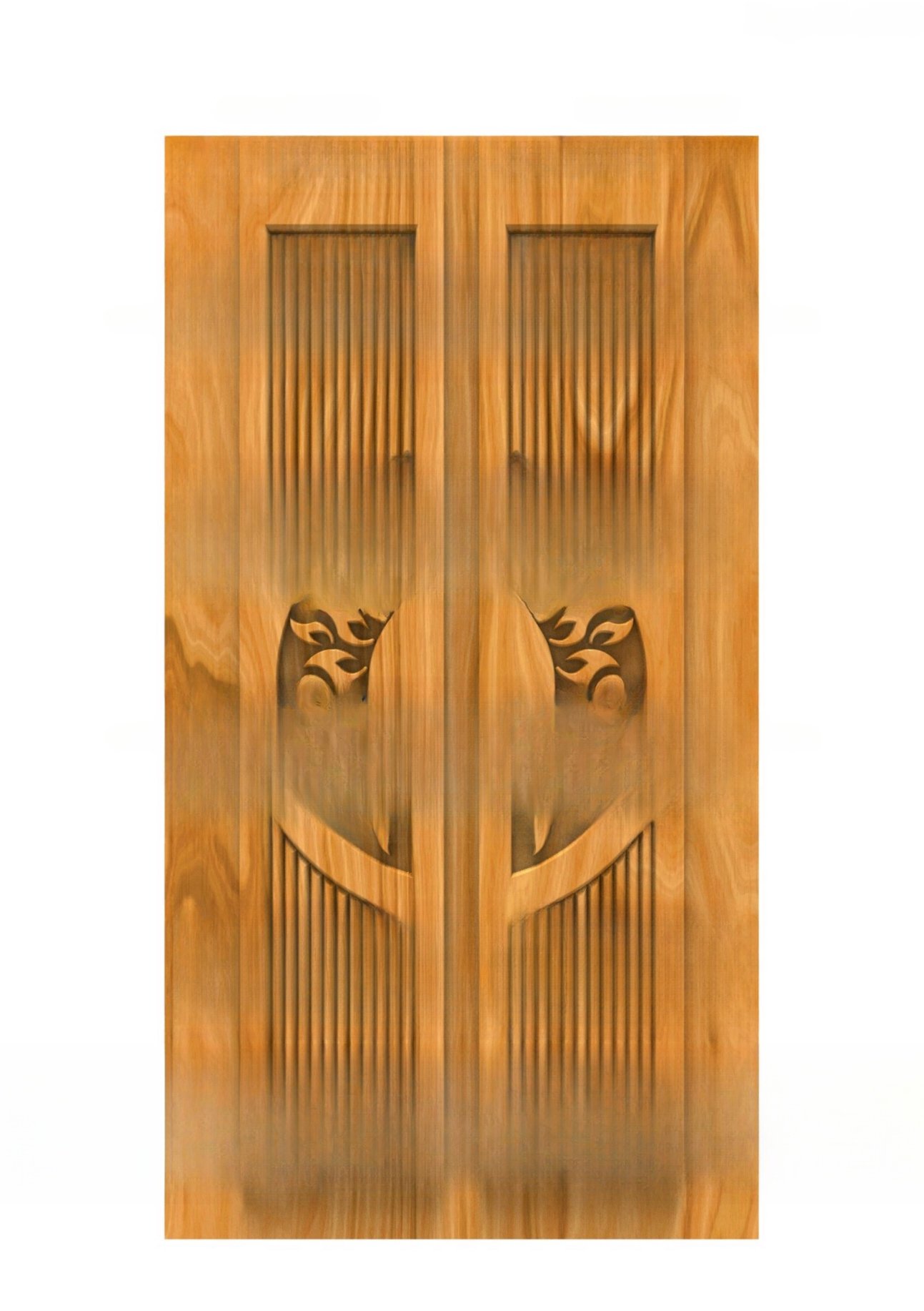 GOLDEN DOORS - PAGE-11 Modern Minimalist Vertical Fluted Decorative Door 3D Model
